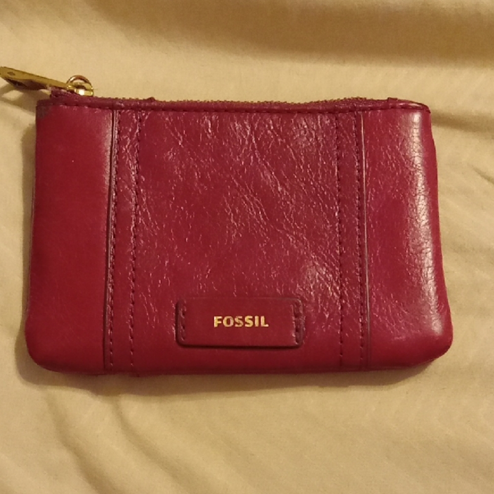 Fossil Burgundy Leather Wristlet